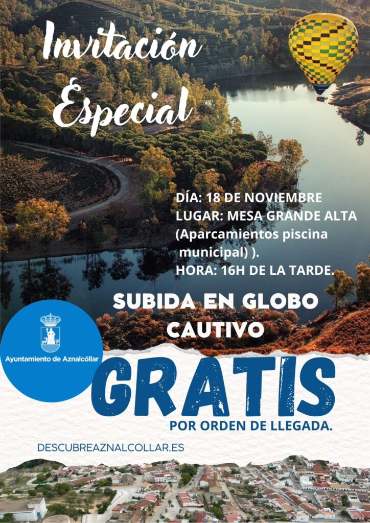 Invitación especial!!! Subida en globo cautivo